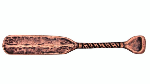 Buck Snort Lodge, Rustic and Lodge, 3" Wrapped Handle Canoe Paddle Pull, Copper Oxidized