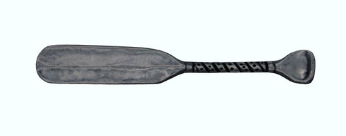 Buck Snort Lodge, Rustic and Lodge, 3" Wrapped Handle Canoe Paddle Pull, Pewter Oxidized