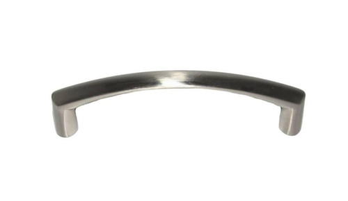 Buck Snort Lodge, Traditional and Modern, 3 1/2" Modern Curved Pull, Satin Nickel