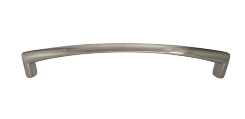 Buck Snort Lodge, Traditional and Modern, 6 1/4" Modern Curved Pull, Satin Nickel