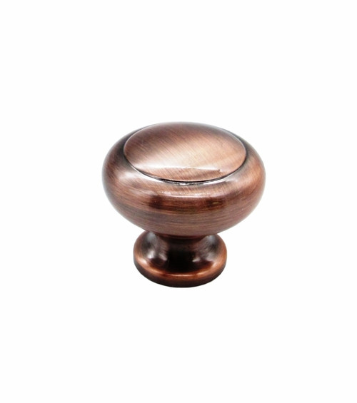 Buck Snort Lodge, Traditional and Modern, Small Smooth Raised Round Knob, Satin Copper Oxidized
