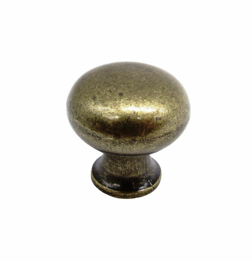 Buck Snort Lodge, Traditional and Modern, Small Traditional Round Knob, Brass Oxidized