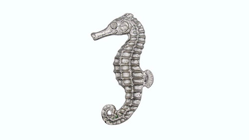 Buck Snort Lodge, Tropical and Coastal, Seahorse Facing Left Knob, Nickel