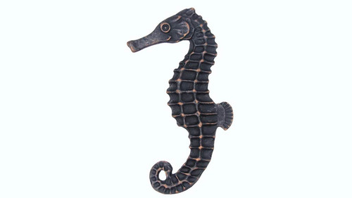 Buck Snort Lodge, Tropical and Coastal, Seahorse Facing Left Knob, Bronze