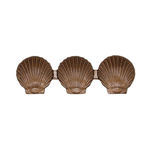 Buck Snort Lodge, Tropical and Coastal, 3 1/16" Triple Scallop Seashell Pull, Lux Bronze