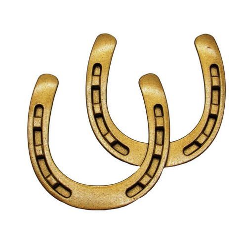 Buck Snort Lodge, Western, 2 1/2" Double Horseshoe Pull, Lux Gold