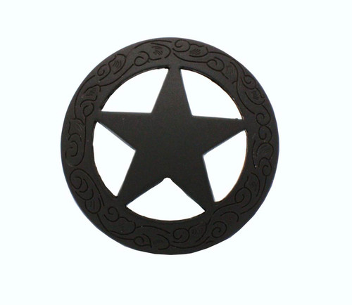 Buck Snort Lodge, Western, Filigree Star Round Knob, Oil Rubbed Bronze