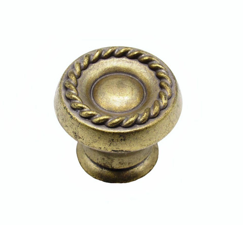 Buck Snort Lodge, Western, Rope Round Knob, Brass Oxidized