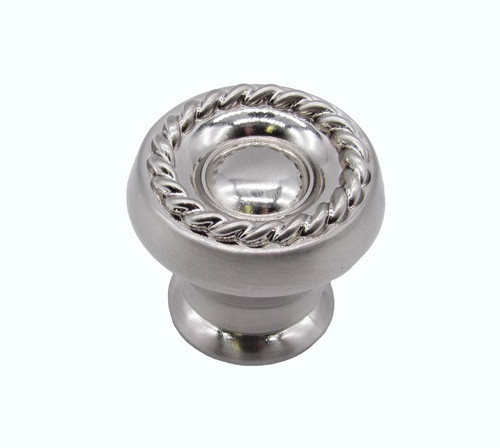 Buck Snort Lodge, Western, Rope Round Knob, Satin Nickel