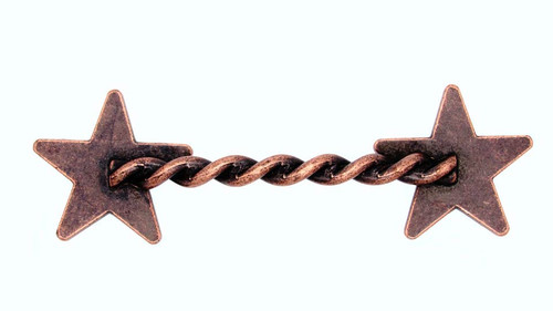 Buck Snort Lodge, Western, 3 1/4" Rope and Star Pull, Copper Oxidized