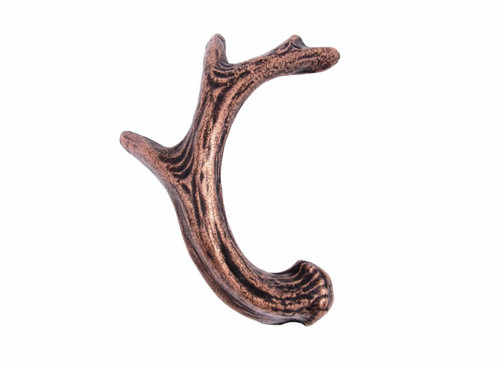 Buck Snort Lodge, Wildlife, 2 15/16" Deer Antler Facing Right Pull, Copper Oxidized