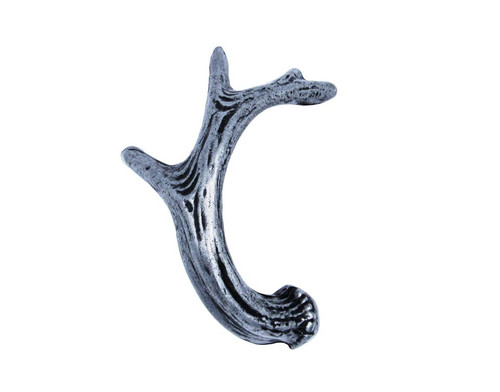 Buck Snort Lodge, Wildlife, 2 15/16" Deer Antler Facing Right Pull, Pewter Oxidized