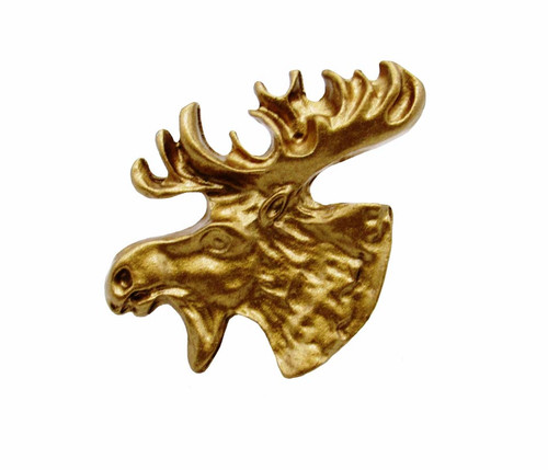 Buck Snort Lodge, Wildlife, Moosehead Facing Left Knob, Lux Gold