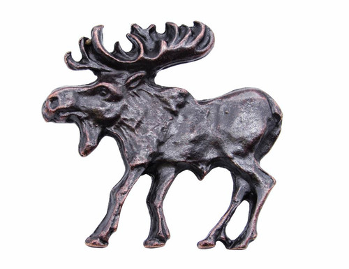 Buck Snort Lodge, Wildlife, Walking Moose Facing Left Knob, Oil Rubbed Bronze