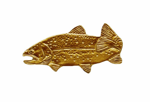 Buck Snort Lodge, Fish, Trout Facing Left Knob, Lux Gold