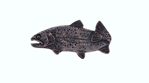 Buck Snort Lodge, Fish, Trout Facing Left Knob, Oil Rubbed Bronze