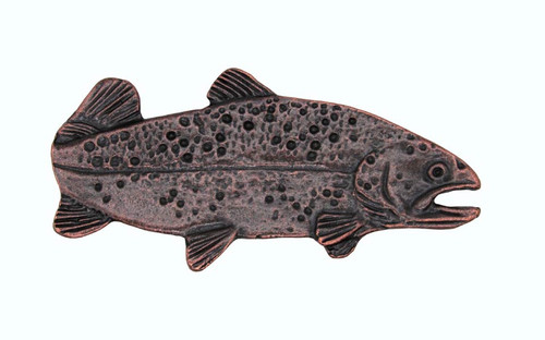 Buck Snort Lodge, Fish, Trout Facing Right Knob, Oil Rubbed Bronze