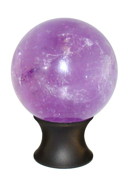 Gemstone Hardware, Amethyst Gemstone, 35mm Cabinet Knob, Matte Black