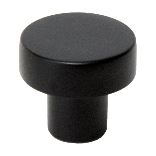 Rusticware, 1 1/8" Flat Top Modern Round Knob, Black