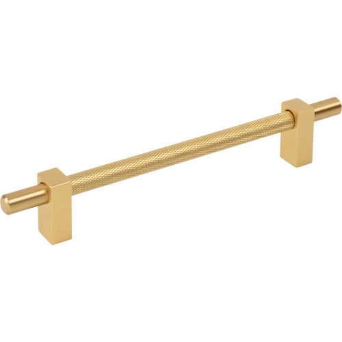 Jeffrey Alexander, Larkin 3, 6 5/16" (160mm) Bar Pull with Knurled Center, Brushed Gold