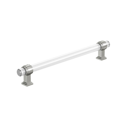 Amerock, Glacio, 8" (203mm) Bar Pull, Clear with Polished Chrome