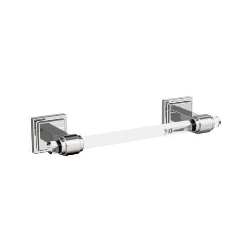 Amerock, Glacio, 8" Towel Bar, Clear with Polished Chrome