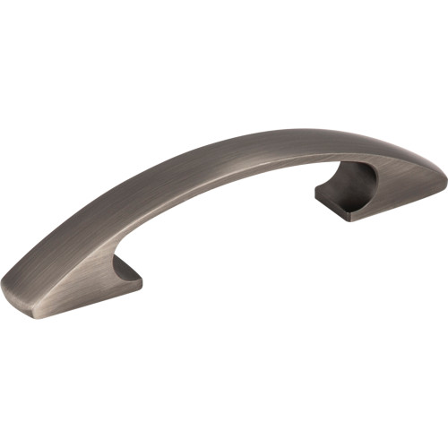 Elements, Strickland, 3" Curved Pull, Brushed Pewter