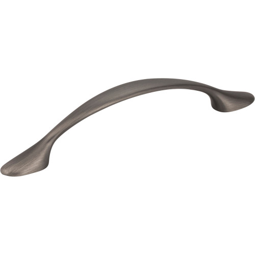 Elements, Somerset, 3 3/4" (96mm) Curved Foot Pull, Brushed Pewter