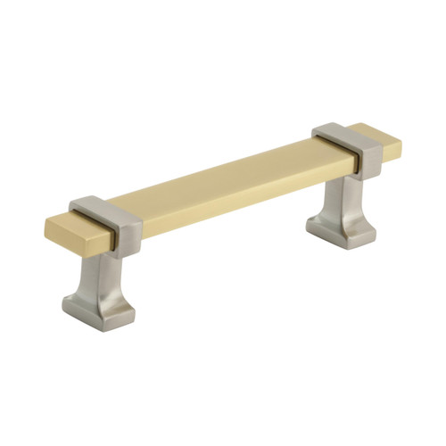 Amerock, Overton, 3 3/4" (96mm) Bar Pull, Brushed Gold with Satin Nickel