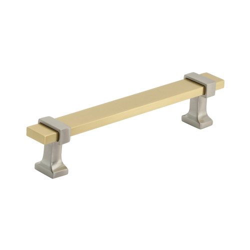 Amerock, Overton, 5 1/16" (128mm) Bar Pull, Brushed Gold with Satin Nickel