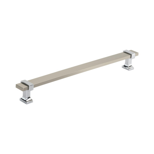 Amerock, Overton, 8 13/16" (224mm) Bar Pull, Satin Nickel with Polished Chrome