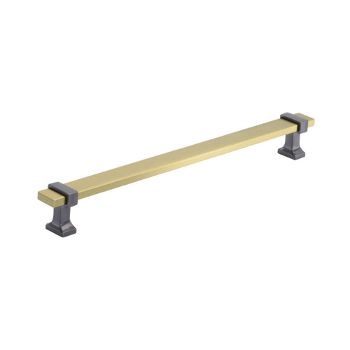 Amerock, Overton, 8 13/16" (224mm) Bar Pull, Brushed Gold with Black Chrome