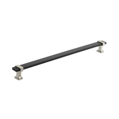 Amerock, Overton, 11 5/16" (288mm) Bar Pull, Brushed Matte Black with Satin Nickel