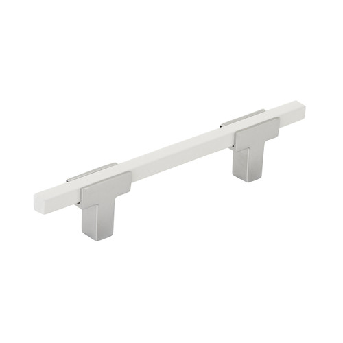 Amerock, Urbanite, 3 3/4" (96mm) Bar Pull, Polished Chrome with White