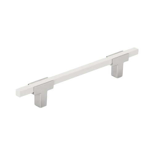 Amerock, Urbanite, 5 1/16" (128mm) Bar Pull, Polished Chrome with White