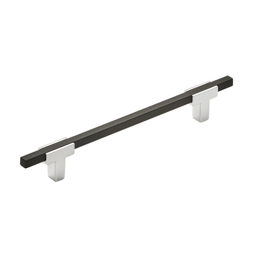 Amerock, Urbanite, 6 5/16" (160mm) Bar Pull, Polished Chrome with Brushed Matte Black