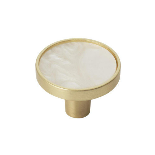 Amerock, Accents, 1 1/4" Round Knob, Gold with Mother of Pearl