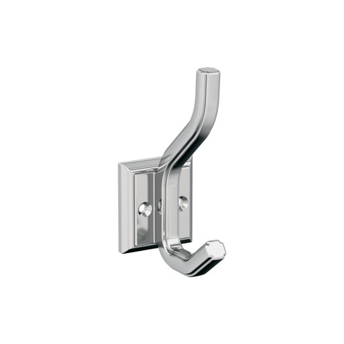 Amerock, Aliso, Decorative Double Prong Wall Hook, Polished Chrome