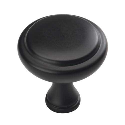 Amerock, Everyday Basics, Arden, 1 1/4" (32mm) Round Knob, Matte Black