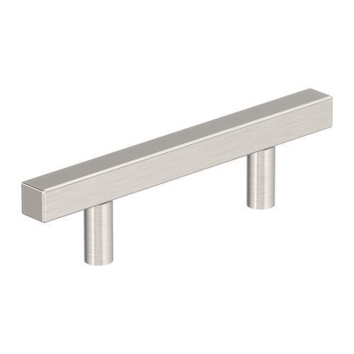 Amerock, Everyday Basics, Bar Pulls Square, 3" (76mm) Bar Pull, Satin Nickel