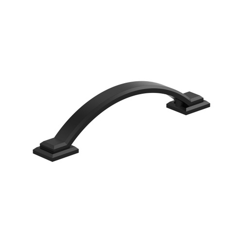 Amerock, Everyday Basics, Sheffield, 3 3/4" (96mm) Curved Pull, Matte Black