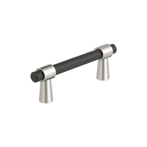 Amerock, Mergence, 3" (76mm) Bar Pull, Matte Black with Polished Nickel