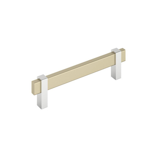 Amerock, Mulino, 5 1/16" (128mm) Bar Pull, Golden Champagne/Polished Chrome