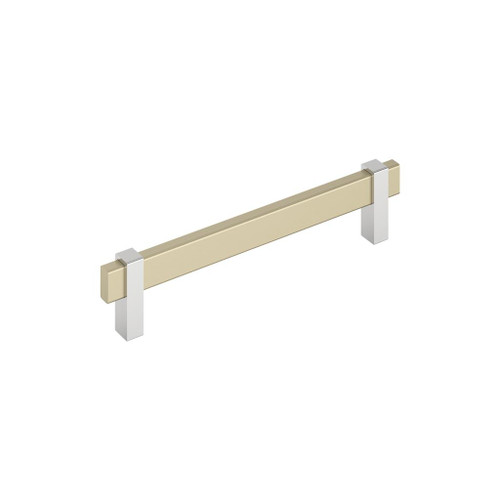 Amerock, Mulino, 6 5/16" (160mm) Bar Pull, Golden Champagne/Polished Chrome