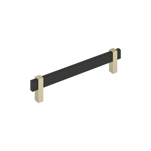 Amerock, Mulino, 6 5/16" (160mm) Bar Pull, Matte Black/Golden Champagne