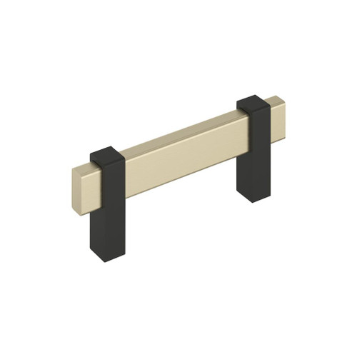 Amerock, Mulino, 3" (76mm) Bar Pull, Golden Champagne/Matte Black