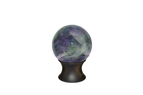 Gemstone Hardware, Rainbow Fluorite Gemstone, 1 3/8" (35mm) Cabinet Knob, Matte Black