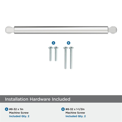 Amerock, Balon, 7 9/16" (192mm) Straight Pull, Polished Chrome