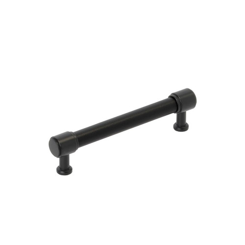 Amerock, Fairlane, 5 1/16" (128mm) Straight Pull, Black Leather with Matte Black