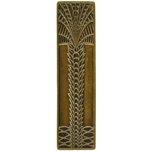Notting Hill, Tropical, Royal Palm, 3" Straight Pull, Antique Brass, Vertical